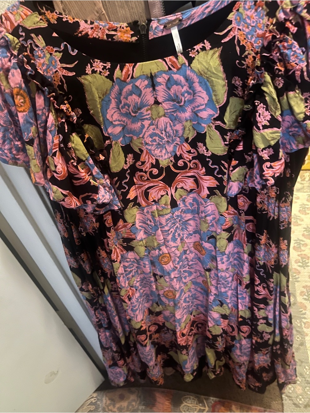 Free people Tara dress Floral Ruffle Mini Dress tunic